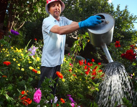 Company team preparing for hedge trimming in Neasden